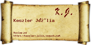 Keszler Júlia névjegykártya