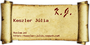 Keszler Júlia névjegykártya