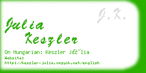 julia keszler business card